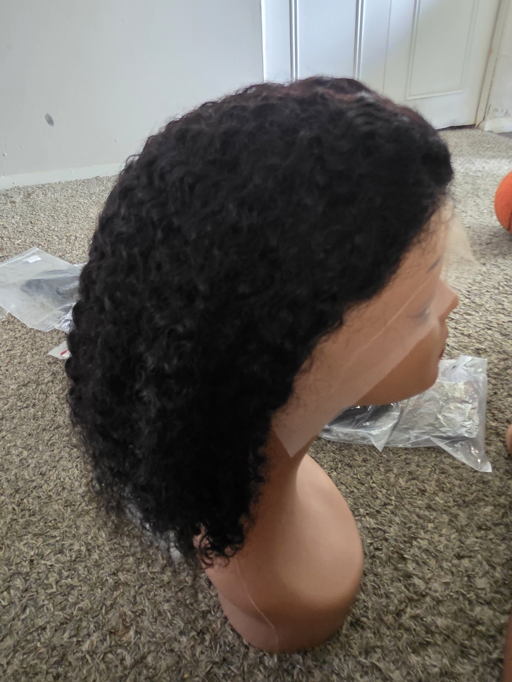 Black Curly Lace Front Wig - Unbranded